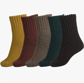 WUYANG FACTORY Socks for Women Winter Solid Thick Warm Socks Cozy Crew Socks Christmas Gift