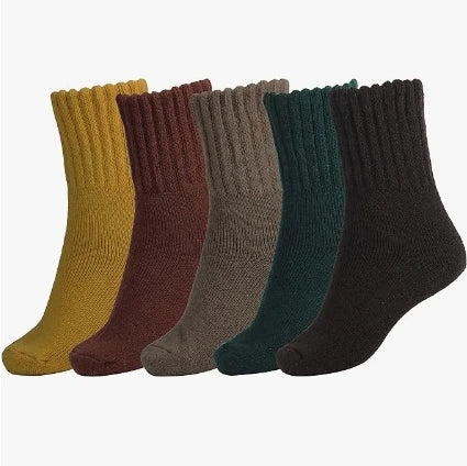 WUYANG FACTORY Socks for Women Winter Solid Thick Warm Socks Cozy Crew Socks Christmas Gift