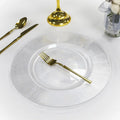 Custom Cheap Reusable Elegant Clear 13 Inch Round Plastic Charger Plates for Wedding Supplies Party Decor