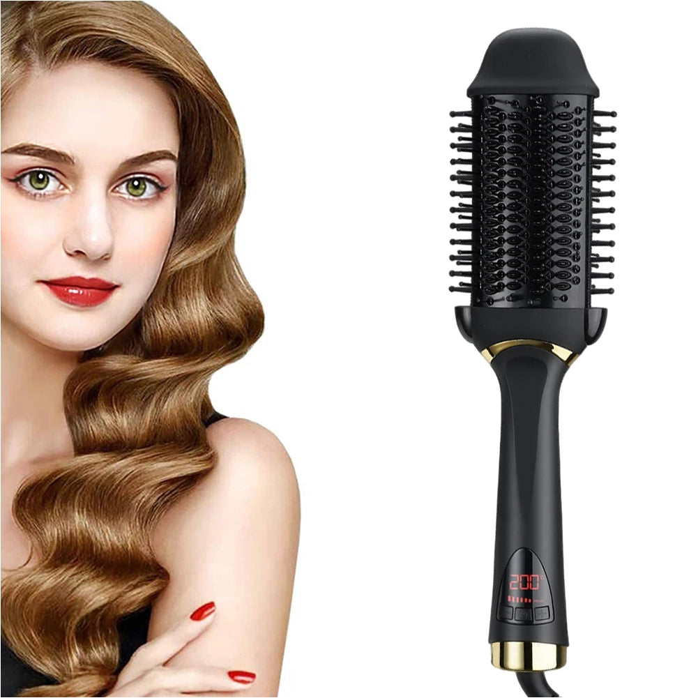 Professional One-Step Hair Dryer Brush with Enhanced Titanium and Ionic Technology Hair Straightener Brush and Blow Dryer