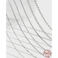 Dreamshow Dainty Basic S925 Sterling Silver Chain Necklace Set Box Seed Snake Cuban Chain Platinum Plated Silver Chain Necklaces