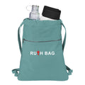 Ruthbag Cinch Pack Drawstring Backpack with Front Pocket Cotton Large Zippered Convenient Beach and Wash Shopping Bag for Travel