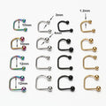 U-Shape Lip Ring Non-Piercing Stainless Steel Jewelry Silver Black Gold for Weddings Engagements Fashionable Nail Lip Ring