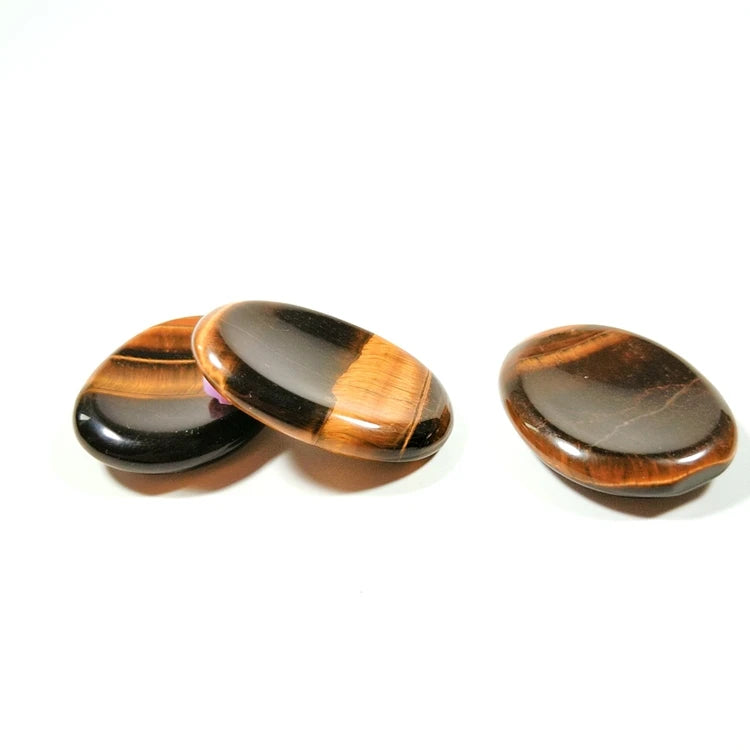 DIY Yellow Tiger Eye Worry Stone tiger Eye Quartz Palm Stone Wholesale Gemstone Worry Stone