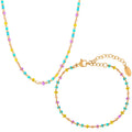 China Custom Fashion Trendy Colored Glaze Stainless Steel Gold Plated Jewelry Sets for Wedding Party Engagement