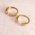 Dainty Stainless Steel Wrapped Hug Open Rings Hypoallergenic Jewelry 18K Gold Plated Stacking Rings for Women