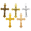5 Colors Metal Cross Charms for Earring Necklace Keychain Pendant DIY Jewelry Making 37*22mm T27