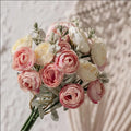 D005  Wedding Supplies Silk Flowers Bulk Wedding Flowers Bridal Bouquet  Roses Ranuculus Silk Artificial Flowers Bouquet