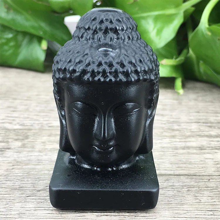 HY crystals healing gift gemstone crystal buddha rose quartz carved statues buddha head for home decoration