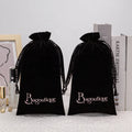 Wholesale Custom Colour  Velvet Jewelry Pouches Jewellery Drawstring Cloth Bags With Printed Brand Logo
