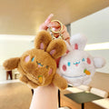 Fashion Cute Long Ear Rabbit Keyring Plush Stuffed Doll Keychain Pendant Bunny Key Chain Doll Pendant Bag Accessories