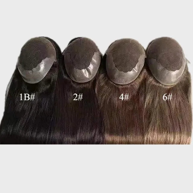 LONGFOR Wholesale Women Hair Topper Q6 Lace Base with Pu100% Chinese Human Remy Hair Toupee for Beauty Women Hot Supplier
