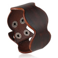 Simple Retro Fashion Bracelet for Men Wavy Shape Genuine Leather Wide Irregular Leather Bangles Accessories