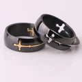 Titanium Detachable Cross Ring for Men Women 316L Stainless Steel Black Cross Ring Fashion New Detachable Cross Black Gold Ring