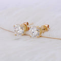 Round Shape DEF Moissanite Earrings Starsgem 14k 18k Yellow White Rose Gold Women Fine Jewelry Gift For Her