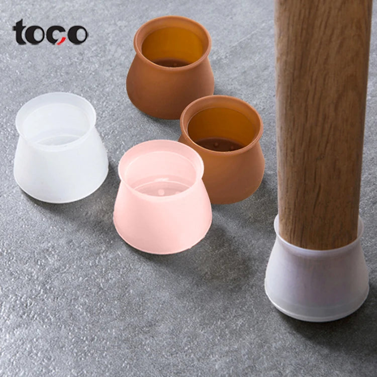 TOCO Non Slip Silicone Chair Leg Covers Furniture Feet Protectors Silicone Rubber Floor Protectors