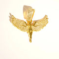 14K Gold Plated Angel Wing Pendant Necklace with Stainless Steel Tennis Chain for Weddings & Parties Children's Gift