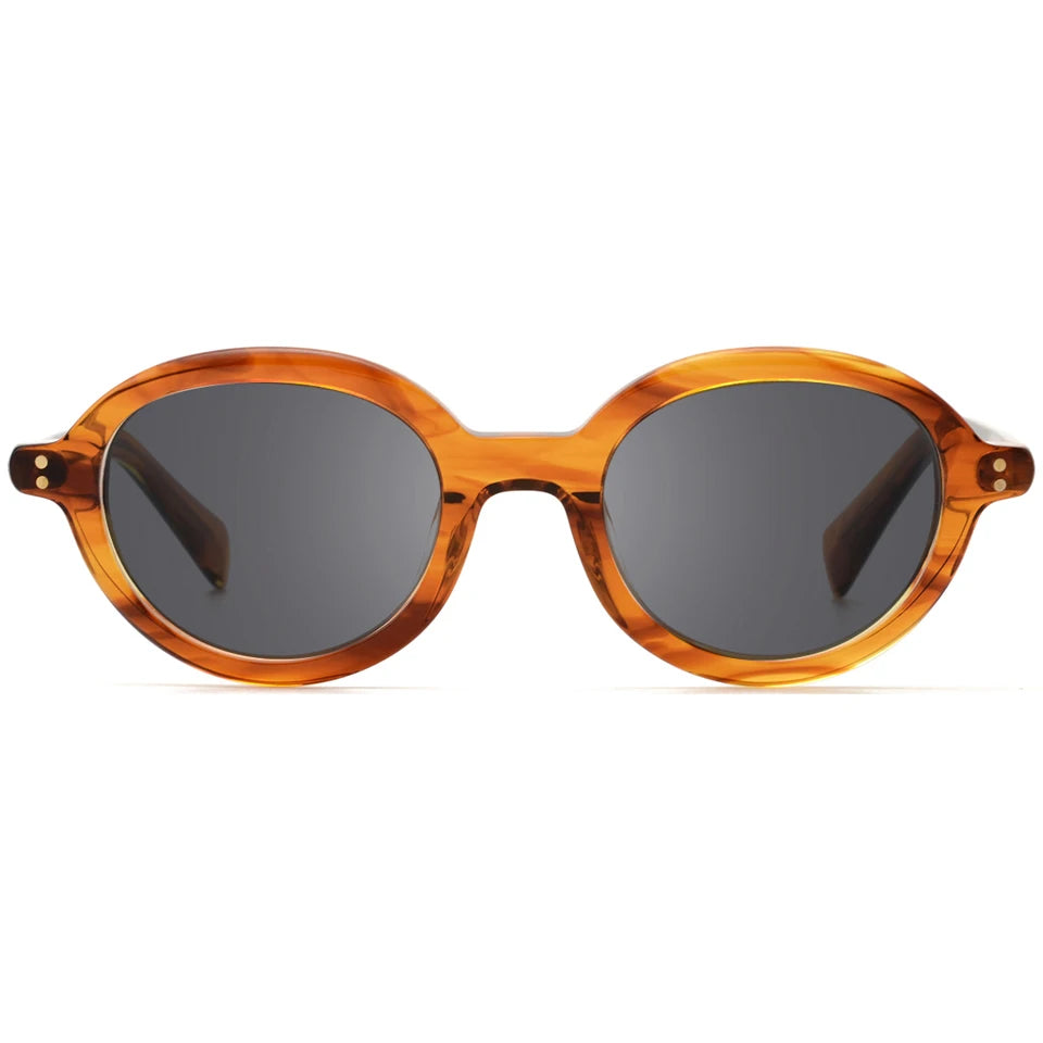 Round Frames Handmade High-quality Acetate Sunglasses TAC Polarized Lenses UV400 Protection Yellow/Pink Colors Fashion Design