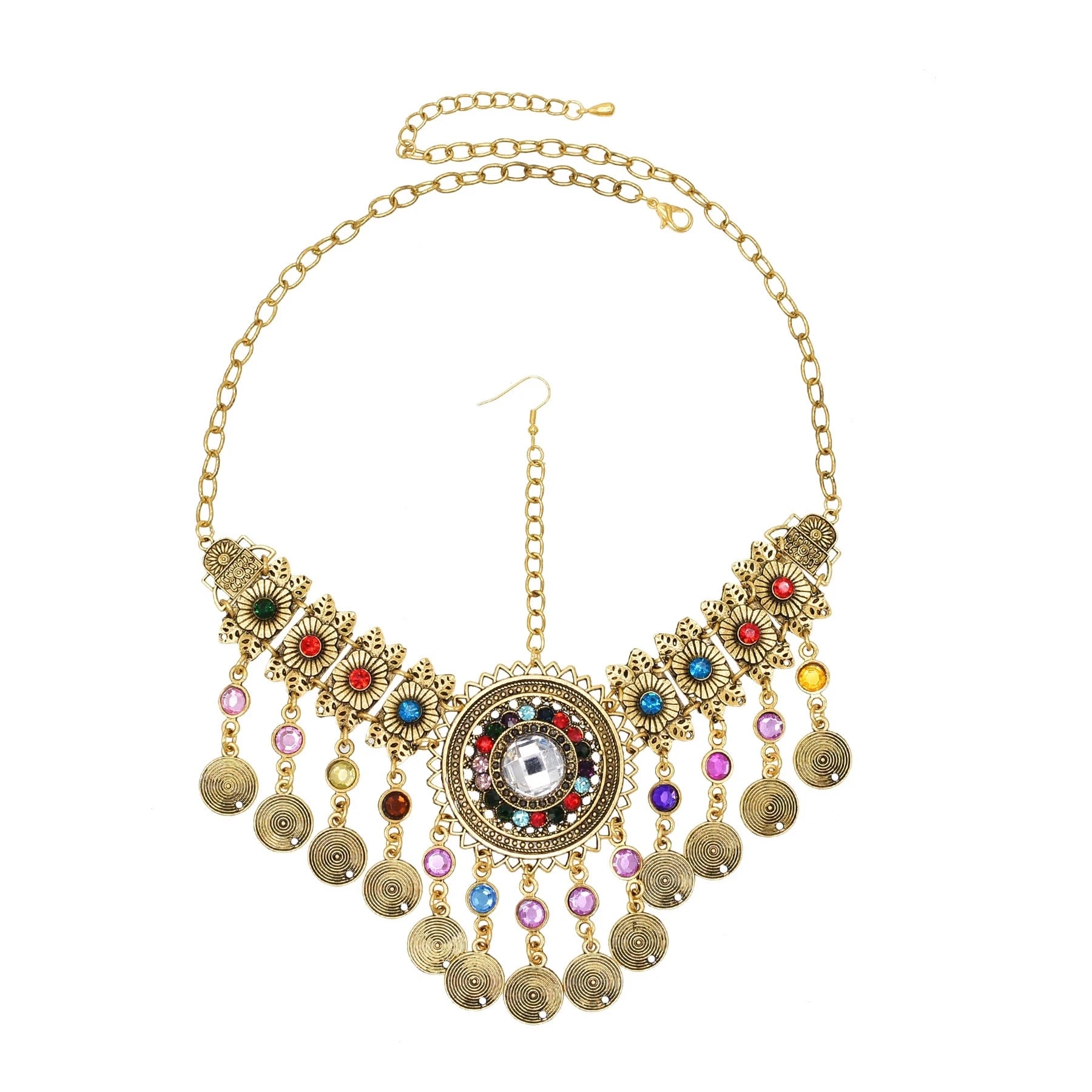 Bohemian Style Retro Acrylic Rhinestone Hair Accessories for Women's Party Jewelry Gifts