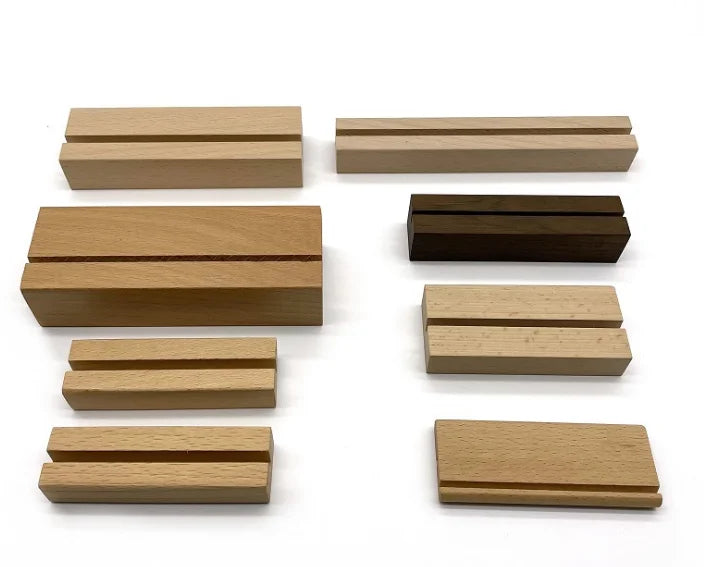 Tailai Place Card Holders Rustic Beech Wood Escort Cards Display Stands Table Number Sign Stand Photo Restaurant Menu Stands