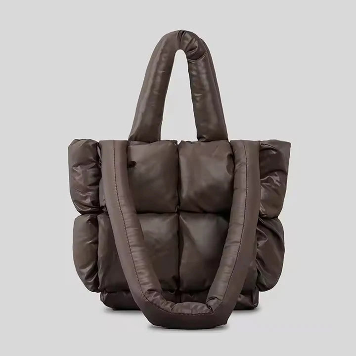Wholesale Light Weight Luxury Plain Tote Bag Women Quilted Puffer Bag Waterproof Nylon Winter Ladies Puffer Hand Bags