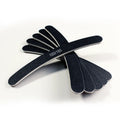Custom Logo Curved Emery Board Nail Files Washable Black Sandpaper Nail File 80 100 180