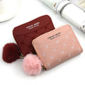 Custom Korean Travel Fashion Slim Girl Short pink Vintage Small Top Quality Luxury Wallet With logo