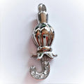 Vintage Crystal Umbrella Stainless Steel Silver Plated Cat Ash Cremation Pendant Urn Keepsake Holder Necklace Memento Pet Lovely