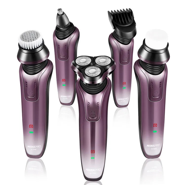 USB Fast Charging Electric Shaver for Men Wet/Dry Rotary Shaver Stainless Steel Beard Trimmer Nose Hair Trimmer Waterproof Razor