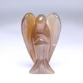 DIY Angel Figurine Miniature Handmade Carved Grey Agate Mini Healing Statue Crystal Home Decoration Accessories Crystal Crafts