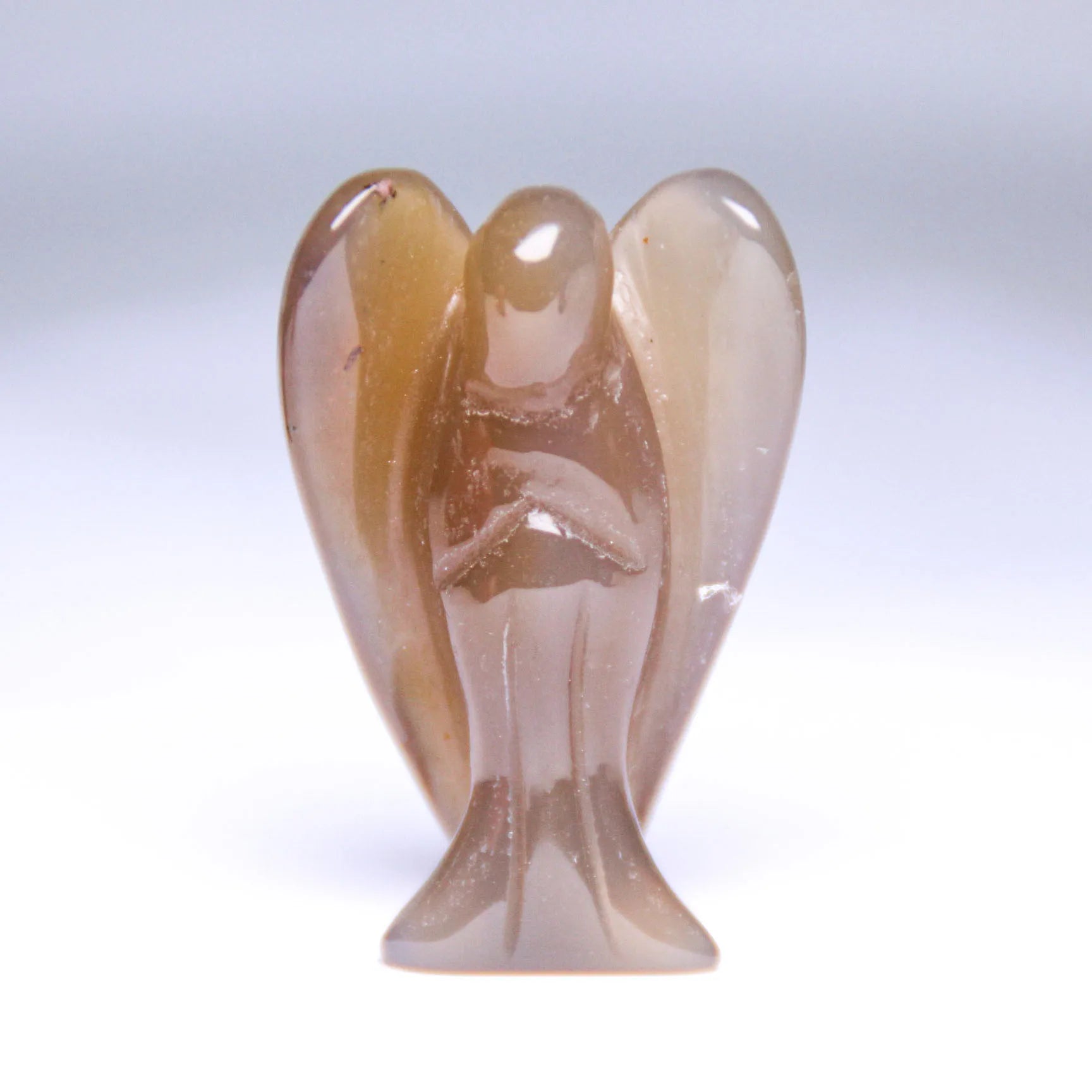 DIY Angel Figurine Miniature Handmade Carved Grey Agate Mini Healing Statue Crystal Home Decoration Accessories Crystal Crafts