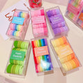 32pcs Boxed 4cm Rainbow Color High Elastic Hair Rubber Bands Sweet Hair Tie for Women and Girls