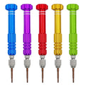 No.71001 Industrial 5-IN-1 Screwdriver Bits Set Aluminum Handle for DIY OEM Customizations for Use Watches Mobile Phones Laptops