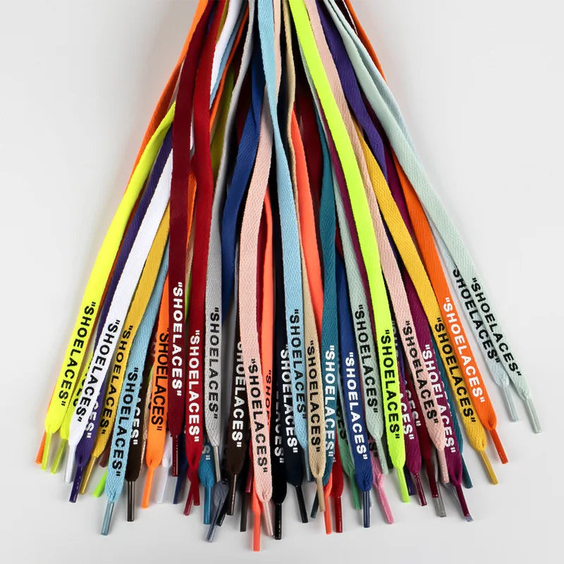 29 Colorful Flat Print Shoe Laces 8mm Width Polyester Shoelaces for Sneakers 100-180cm Length