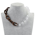 2024 Wholesale Punk Style Transparent Choker Double Color Round Acrylic Resin Copper Necklace for Men
