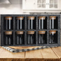Home Kitchen 10pcs 200ml High Borosilicate Airtight Sugar Coffee Tea Glass Canister Set