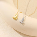 Europe and America Fashion Jewelry 925 Sterling Silver butterfly Gold Plated Pendant Clavicle Necklace Jewelry for Women