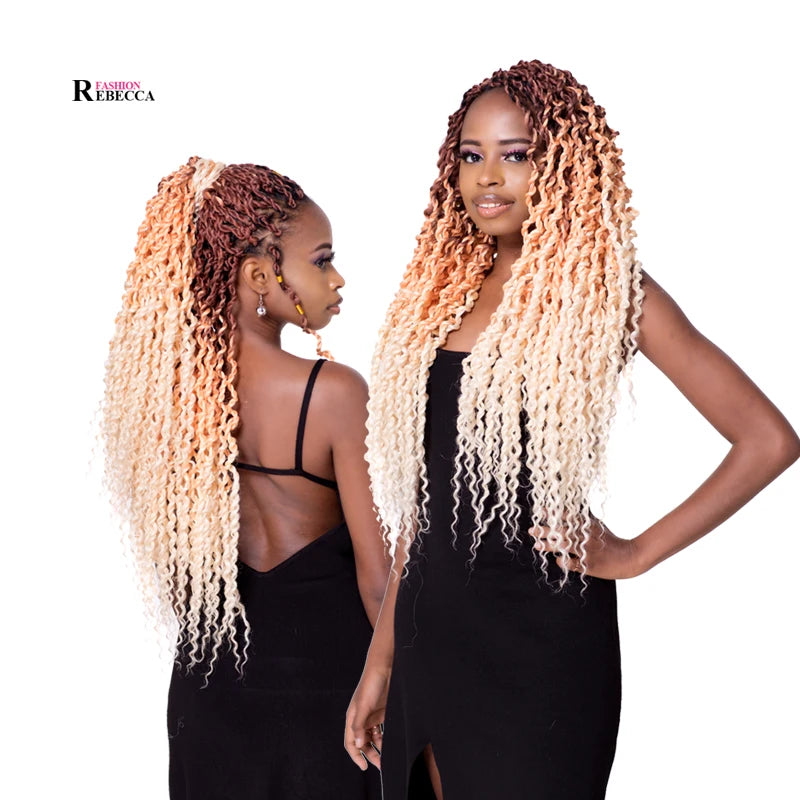 Rebecca Fashion Twist Ombre 24inch Pre Looped Dread Lock Hair Goddess Dread Locks Crochet Dreadlocks Extensions Faux Locs
