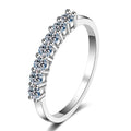 Factory Wholesale Luxury 0.7 Carat Moissanite Wedding Eternity Ring 925 Sterling Silver Jewelry for Women