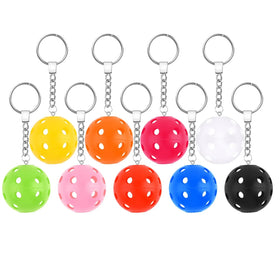 41mm Pickleball Sport Key Chain Lovers Gift Mini PVC Plastics Practice Golf Ball Pickleball Ornament Keyring Pickleball Keychain