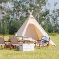 Outdoor Tent Camping in Heavy Cotton Fine Camping Pyramid Rain Proof Oxford Cloth Canopy Shed Inside Tepee Tipi Teepee