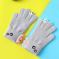 Custom Logo Kids Winter Warm Knitted Acrylic Cute Animal Pattern Outdoor Gloves for Children
