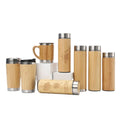 New Wholesale Eco-friendly Large Bamboo Water Bottle with Stainless Steel Tea Infuser US Standard Business Gift Customized LOGO