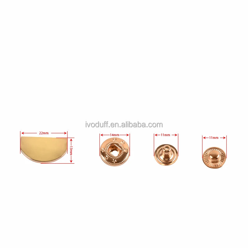 Light Gold Metal DIY Leather Craft Clothes Bags Handmade Accessories Press Studs Sewing Fasteners Snap Button
