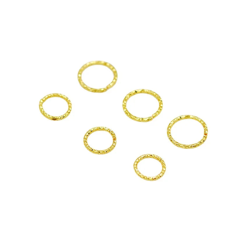Durable Gold Coated Brass Section Closed Twist Ring Threaded Batch Wreath Connecting Ring Bracelet for Jewelry Findings