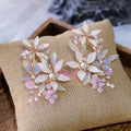 Romantic Colorful Resin Handmade Earrings Leaf Beads Accessories for Bridal Girls Wedding Party & Gift Jewelry with Ear on Clip