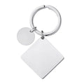 Wholesale Eco-Friendly DIY Customizable Stainless Steel Square Keychain Anti-Losing Brand Engraving for Commemorative Metal
