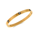 Inspire Stainless Steel Jewelry's Factory Wholesale Custom Evil Blue Eye Bangle Waterproof Jewelry Unisex Gift