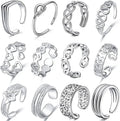 Gaby New Arrive 12-piece  Toe Rings Adjustable  for Women Summer Beach   Toe Ring Set of  Foot Jewelry