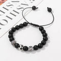 Hot Selling 10mm Tiger Eye Stone Beaded Bracelet for Men Handmade Adjustable Weave Onyx Stone Football Support Bracelet Gift MegaBDM